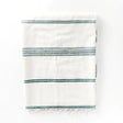 Aden Throw Blanket 38" x 72" | Natural / Navy Hand-Spun Cotton - Sumiye Co