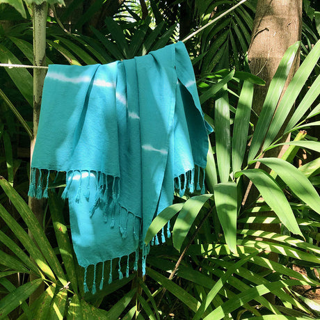 Teal Tie Dye Turkish Beach Towel by SLATE + SALT - Sumiye Co