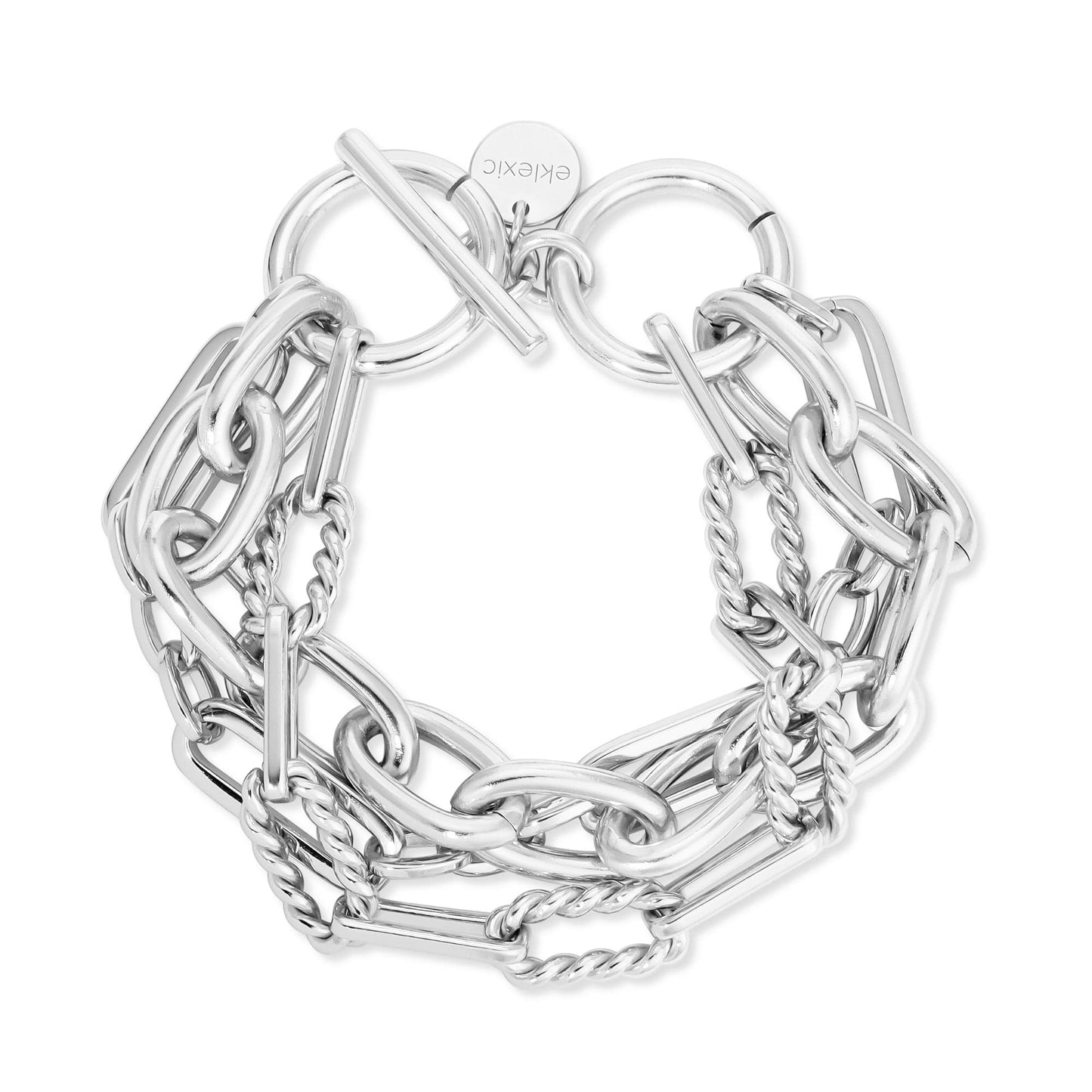 Triple Multi Chain Toggle Bracelet