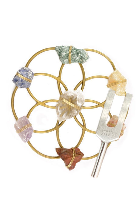 Tuning Fork & Chakra Crystal Grid Instrument Set for Sound Healing - Sumiye Co