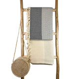Diamond Stripe Turkish Throw by SLATE + SALT - Sumiye Co