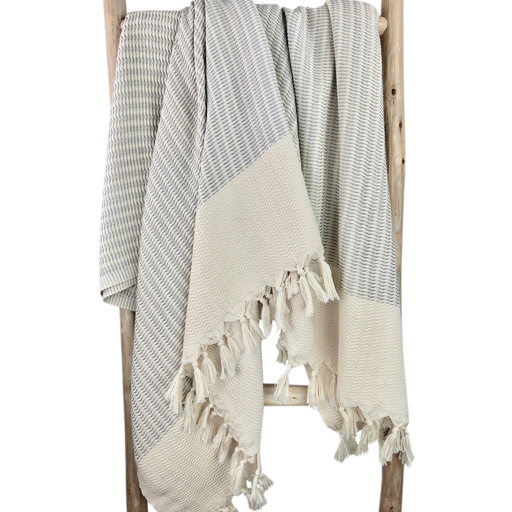 Plush Wavy Turkish Throw by SLATE + SALT - Sumiye Co