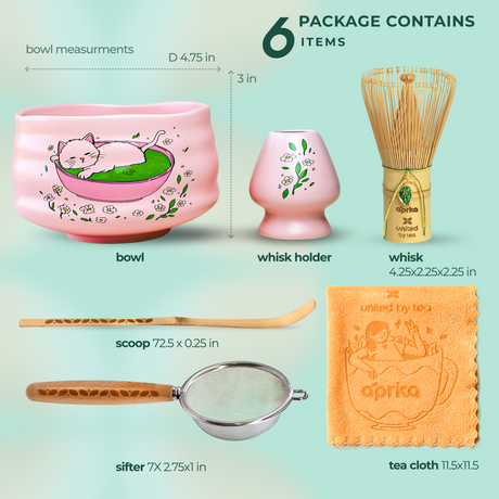 Pink Unfurl Matcha Gift Set by Aprika Life - Sumiye Co