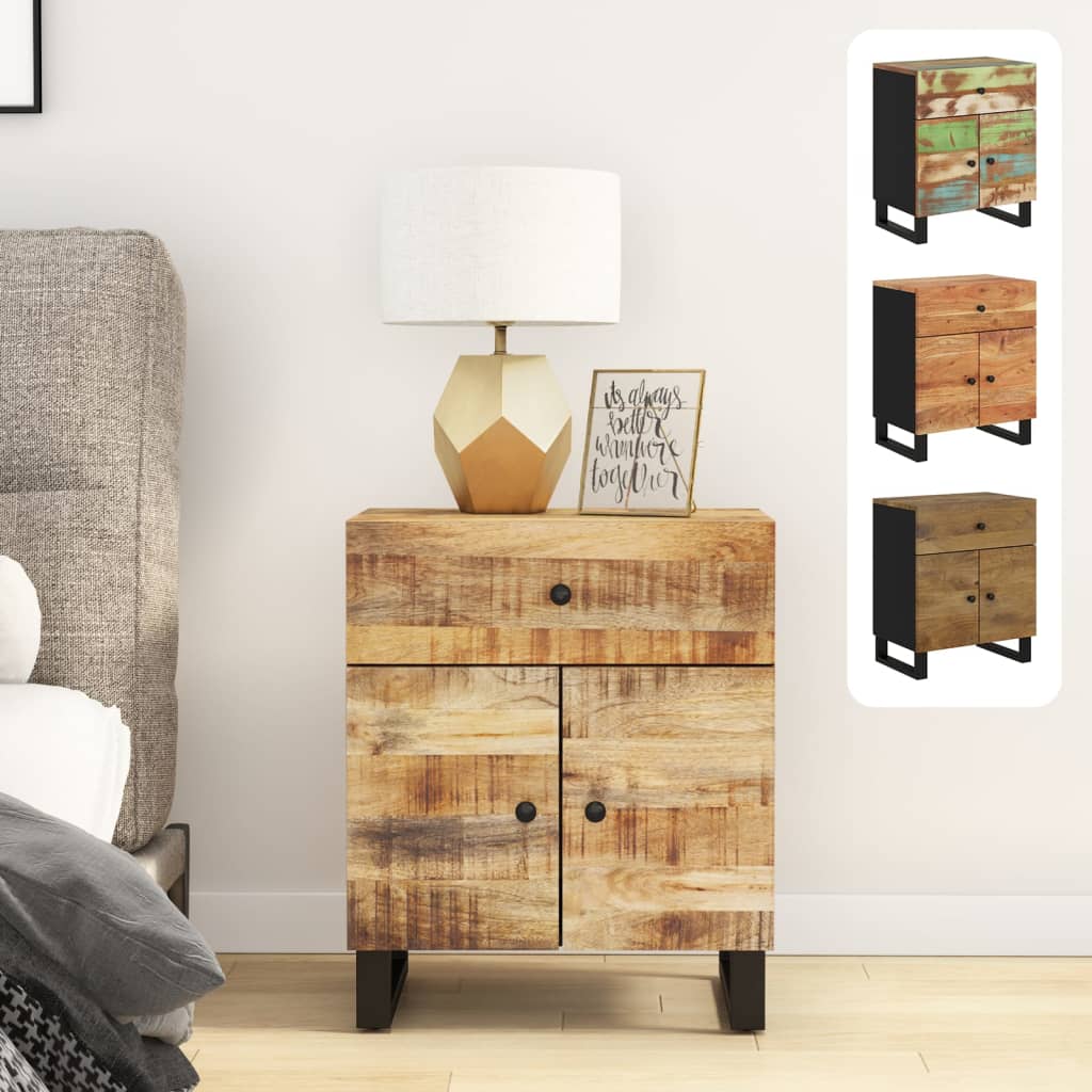 Bedside Cabinet | Solid Wood Acacia (19.7"x13"x23.6" )-17