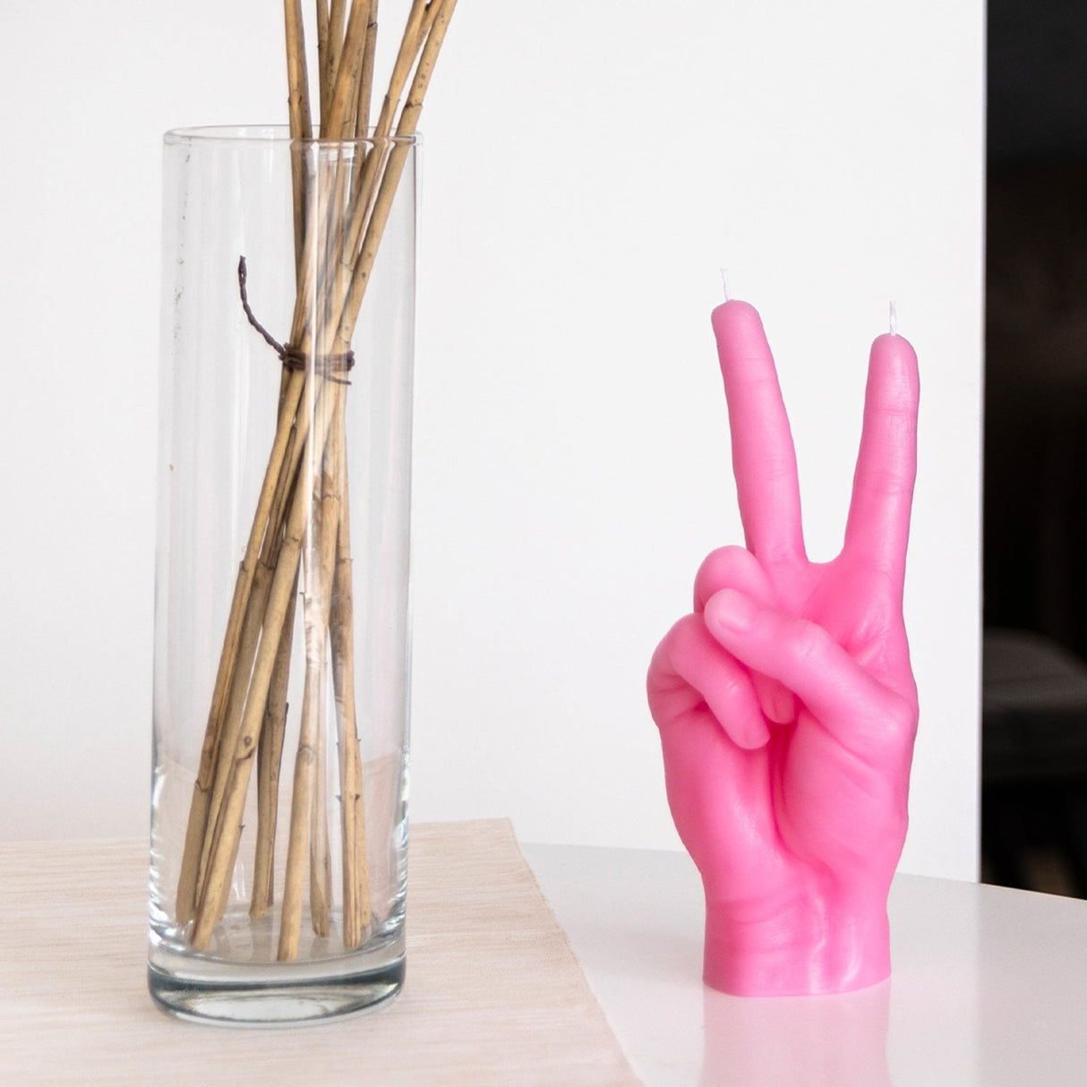 CandleHand "Peace" Candle - Pink - Sumiye Co