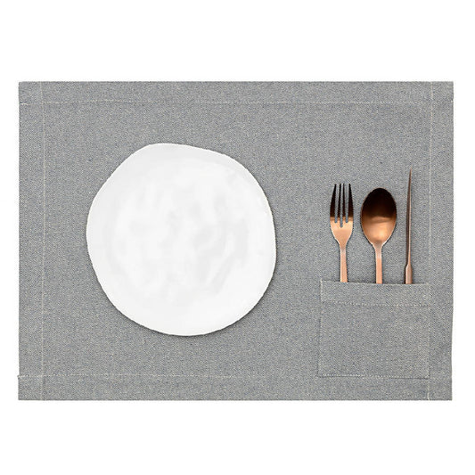 Placemats - Blue With Pocket / Set Of 4