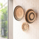 Wall Baskets - Natural + Black Wall Baskets, Large - Woven Wall Baskets | LIKHÂ - LIKHÂ