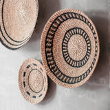 Wall Baskets - Natural + Black Wall Baskets, Large - Woven Wall Baskets | LIKHÂ - LIKHÂ