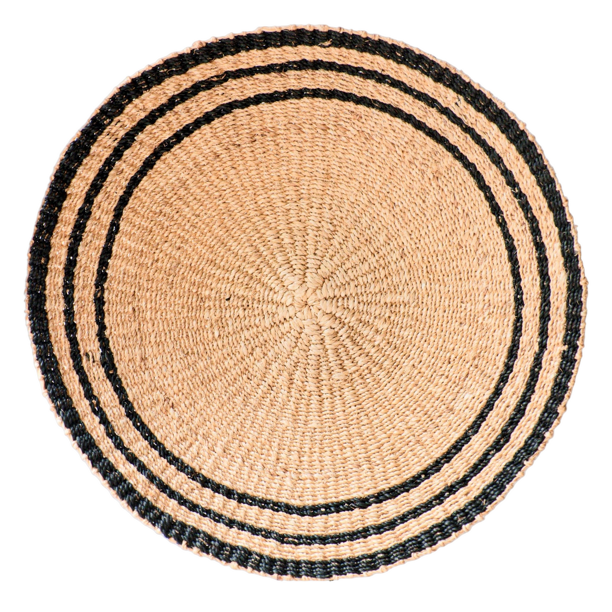 Natural + Black Wall Baskets, Large - Woven Wall Baskets - Sumiye Co