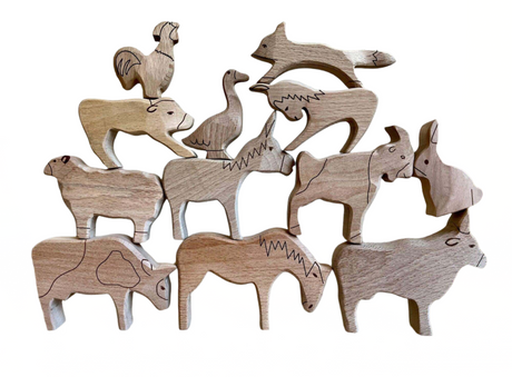 Wooden Farm Animals Set - Sumiye Co