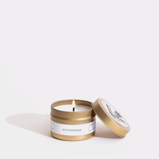 Woodsmoke Gold Travel Candle by Brooklyn Candle Studio