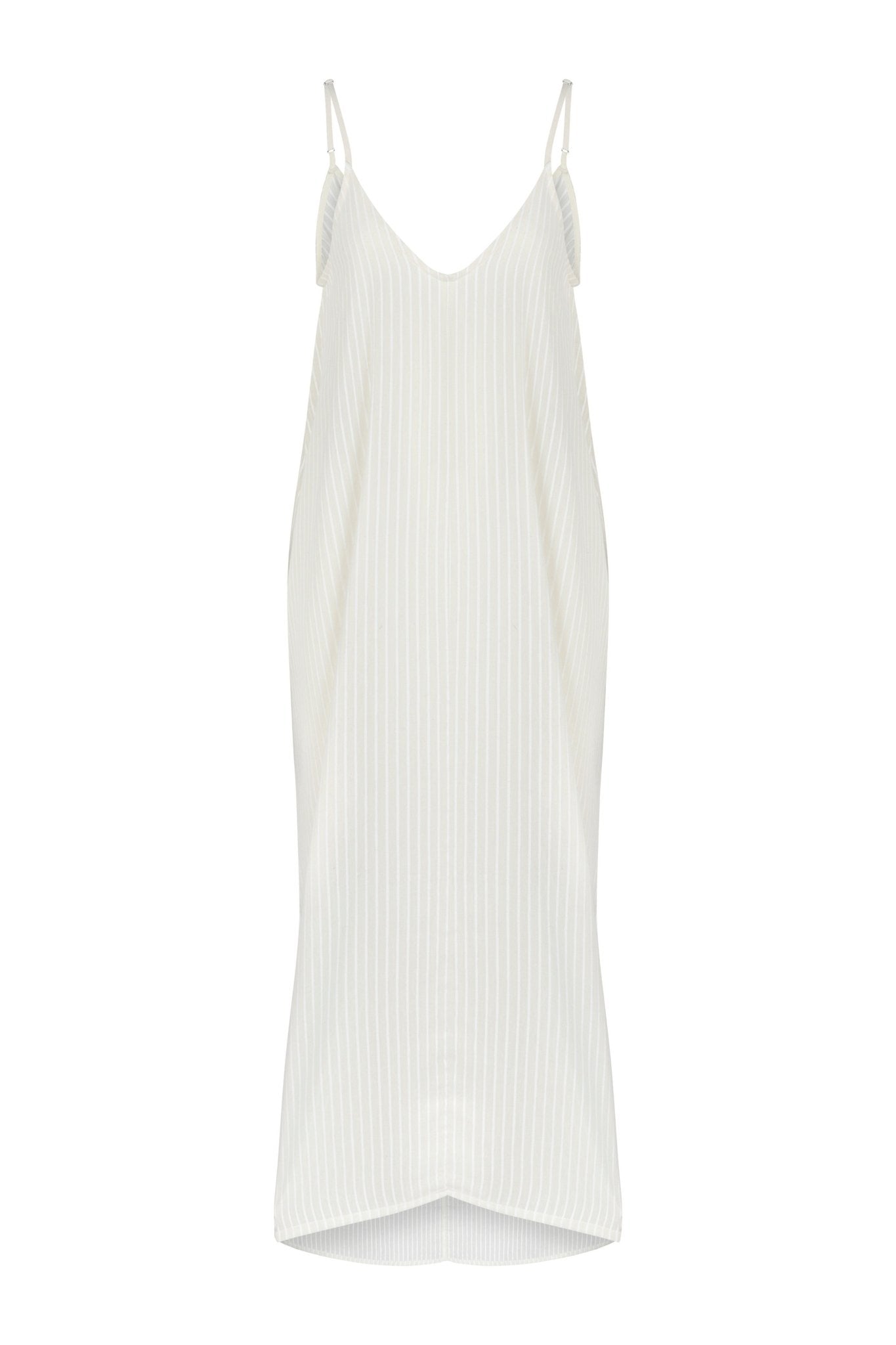 Yaz Dress - White Stripes by The Handloom
