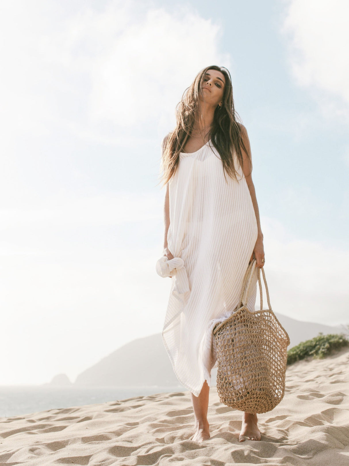 Yaz Dress - White Stripes - Sumiye Co