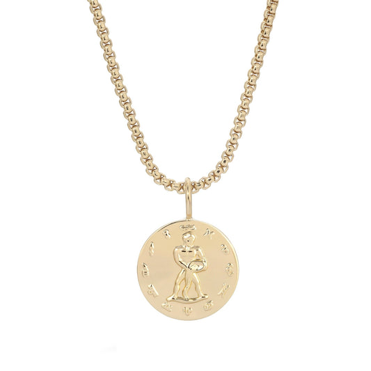Zodiac Pendant & Thin Box Chain Necklace