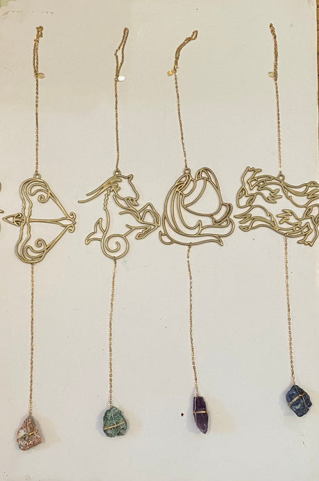 Zodiac Silhouette and Crystal Wall Hanging - Sumiye Co
