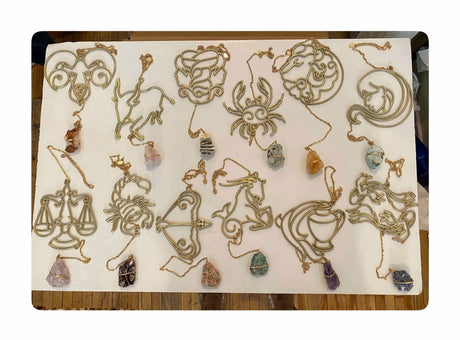 Zodiac Silhouette and Crystal Wall Hanging - Sumiye Co