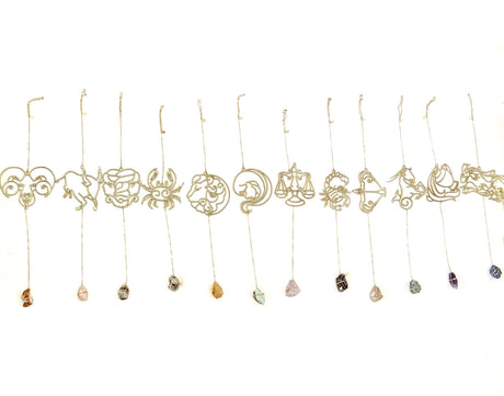 Zodiac Silhouette and Crystal Wall Hanging - Sumiye Co