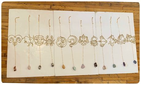 Zodiac Silhouette and Crystal Wall Hanging - Sumiye Co