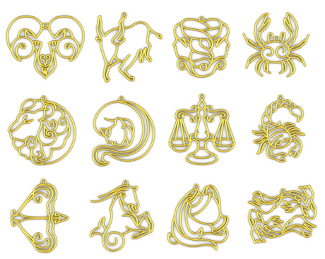 Zodiac Silhouette and Crystal Wall Hanging - Sumiye Co