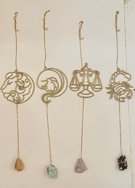 Zodiac Silhouette and Crystal Wall Hanging - Sumiye Co