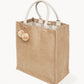 Jute Canvas Market Bag With Pompom-0