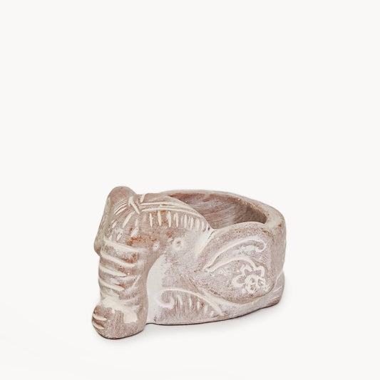 Tea Light Candle Holder | Terracotta Elephant-0