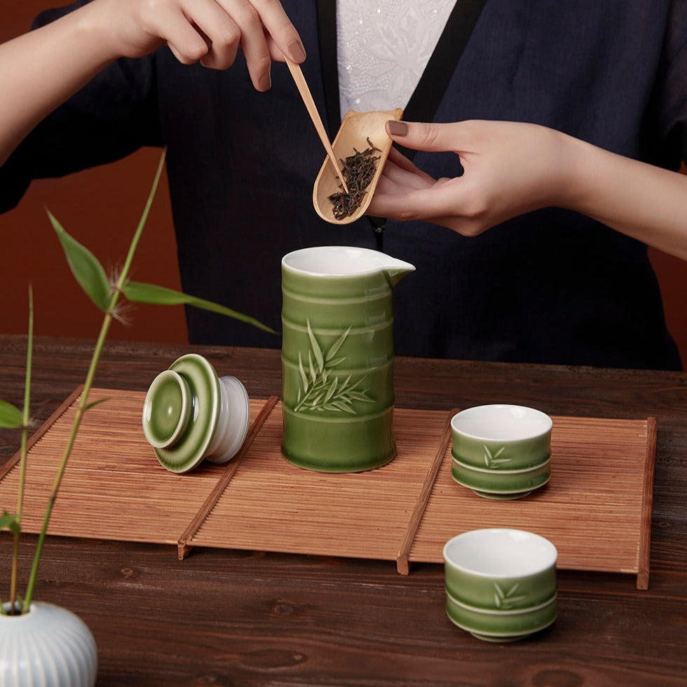 Bamboo Tea Set ( 1 Pot with 2 Cups )-13