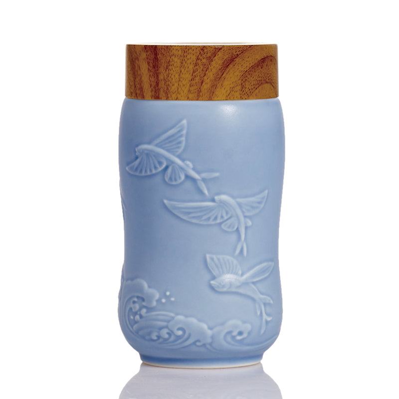 Ceramic Travel Mug | The Joy of Fish (12 oz )-1