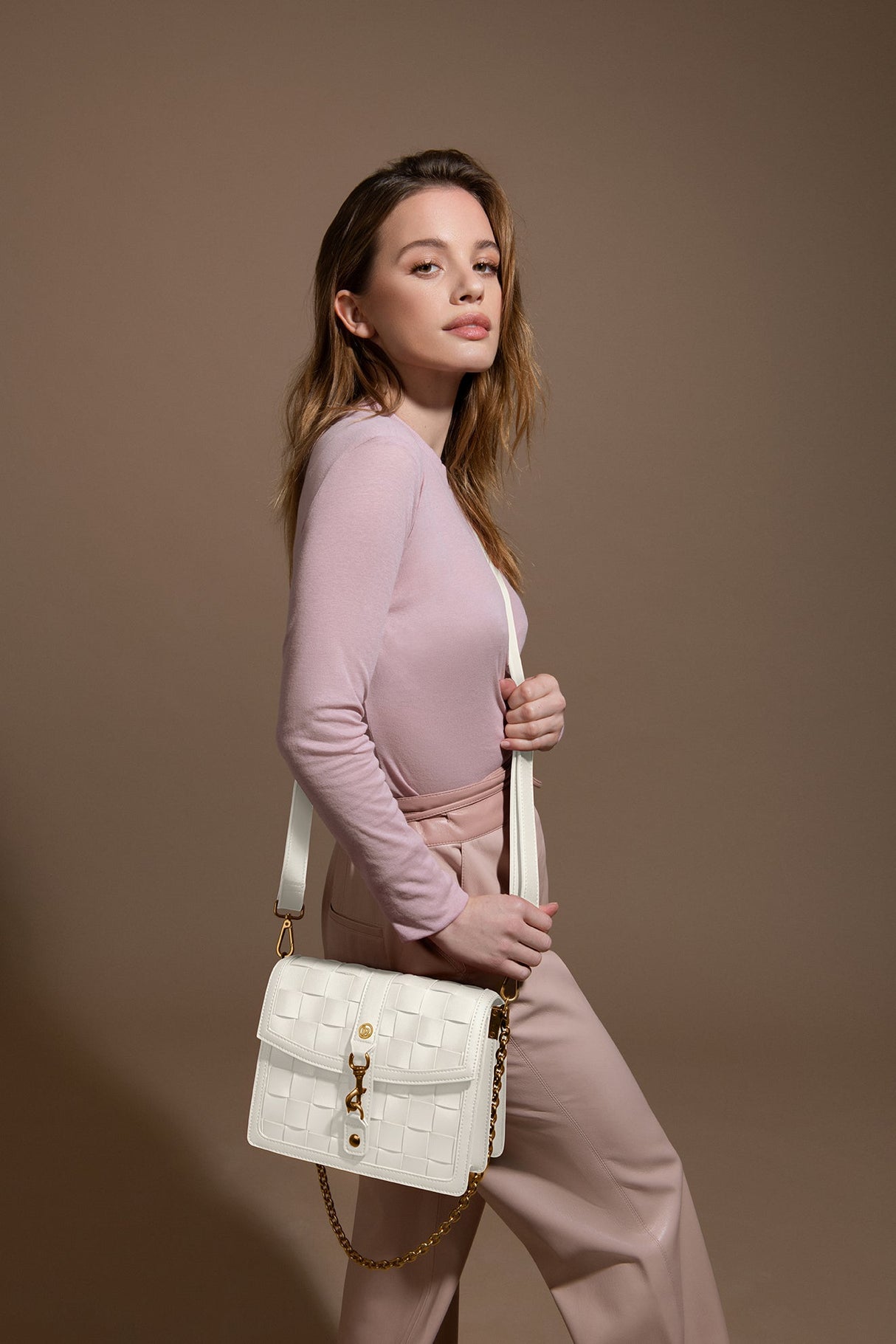 White Shoulder & Crossbody Bag | Vegan Leather-8