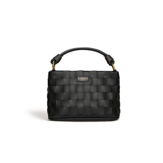 Black Handwoven Bag | Vegan Leather-0