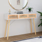 Console Table | Solid Wood Pine & Natural Rattan -5