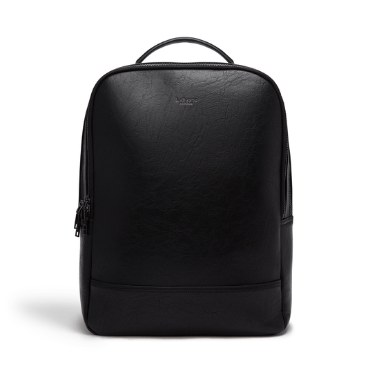 Black Laptop Backpack | Vegan Leather-0