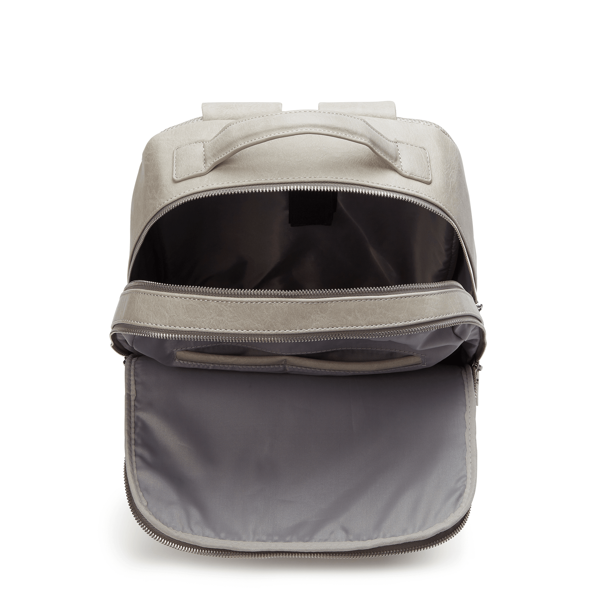 Grey Laptop Backpack | Vegan Leather-4