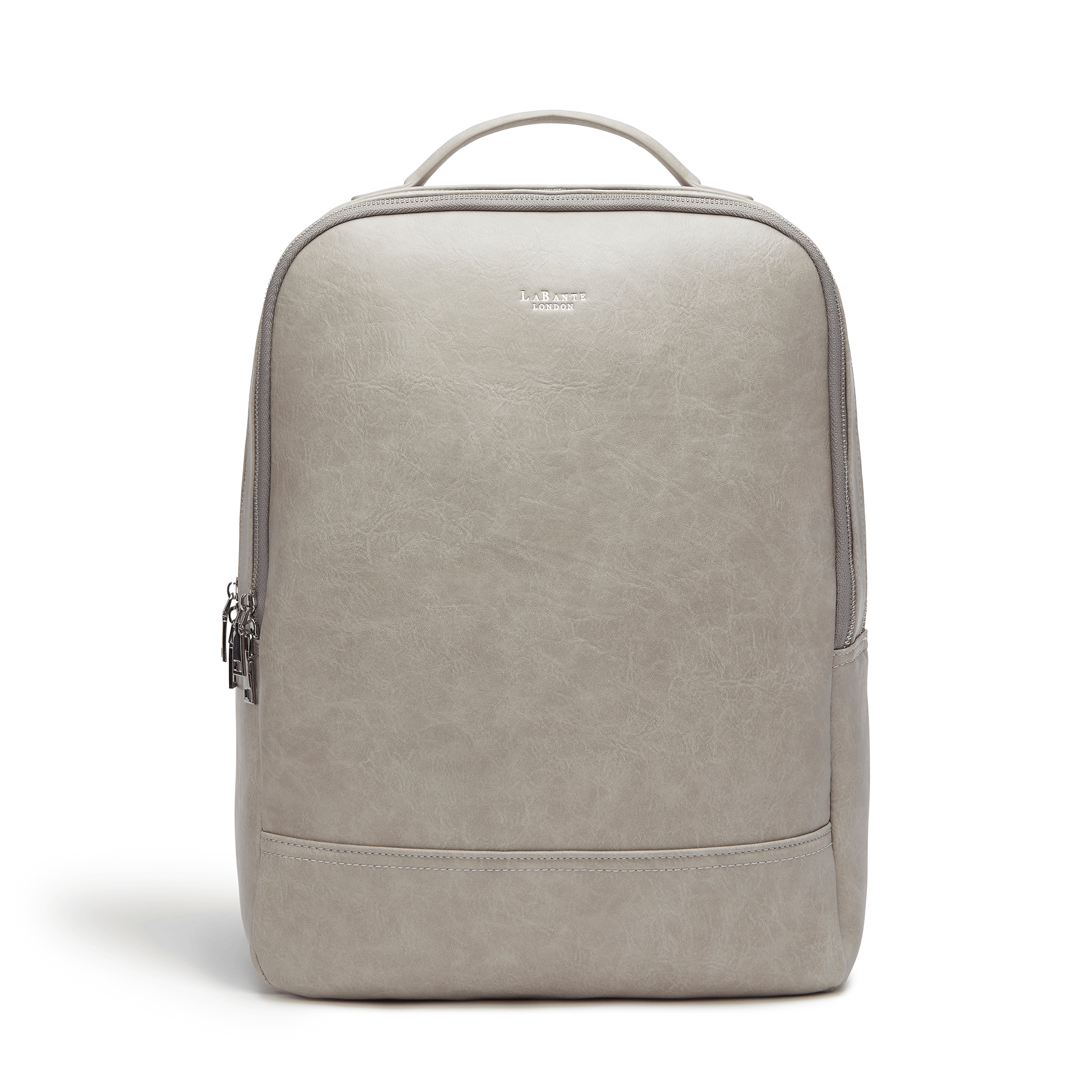 Grey Laptop Backpack | Vegan Leather-0