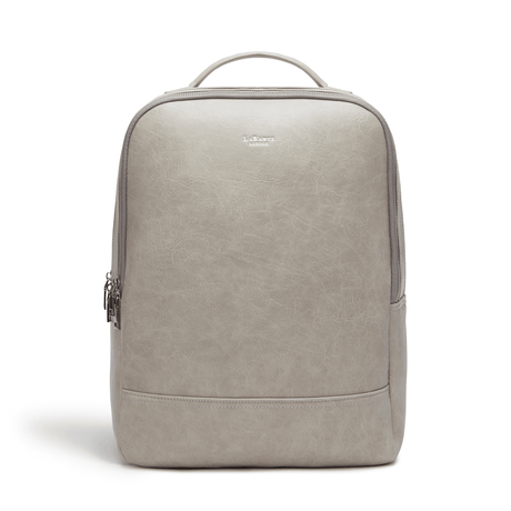 Grey Laptop Backpack | Vegan Leather-0