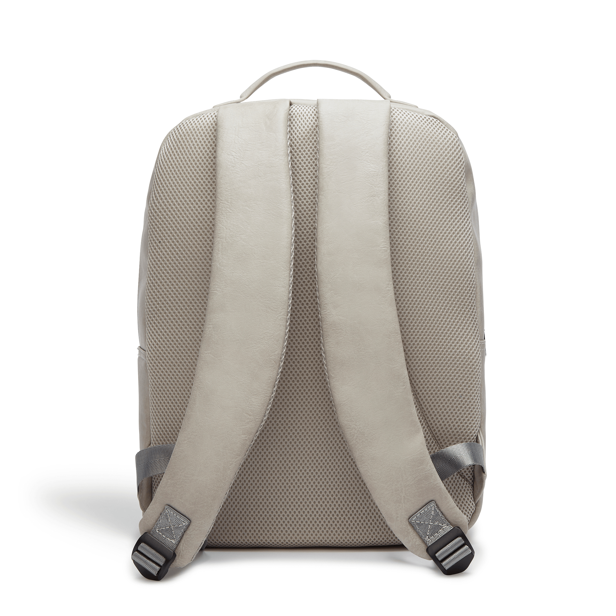 Grey Laptop Backpack | Vegan Leather-3