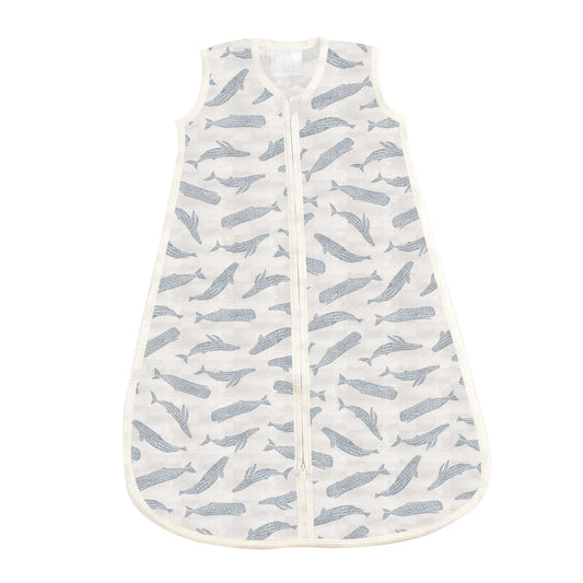 Baby Sleep Sack | Bamboo Muslin - Blue Whales Newcastle Classics