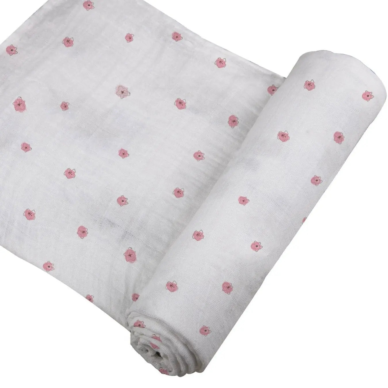 Baby Swaddle | Bamboo Muslin  - Pink Flower Newcastle Classics