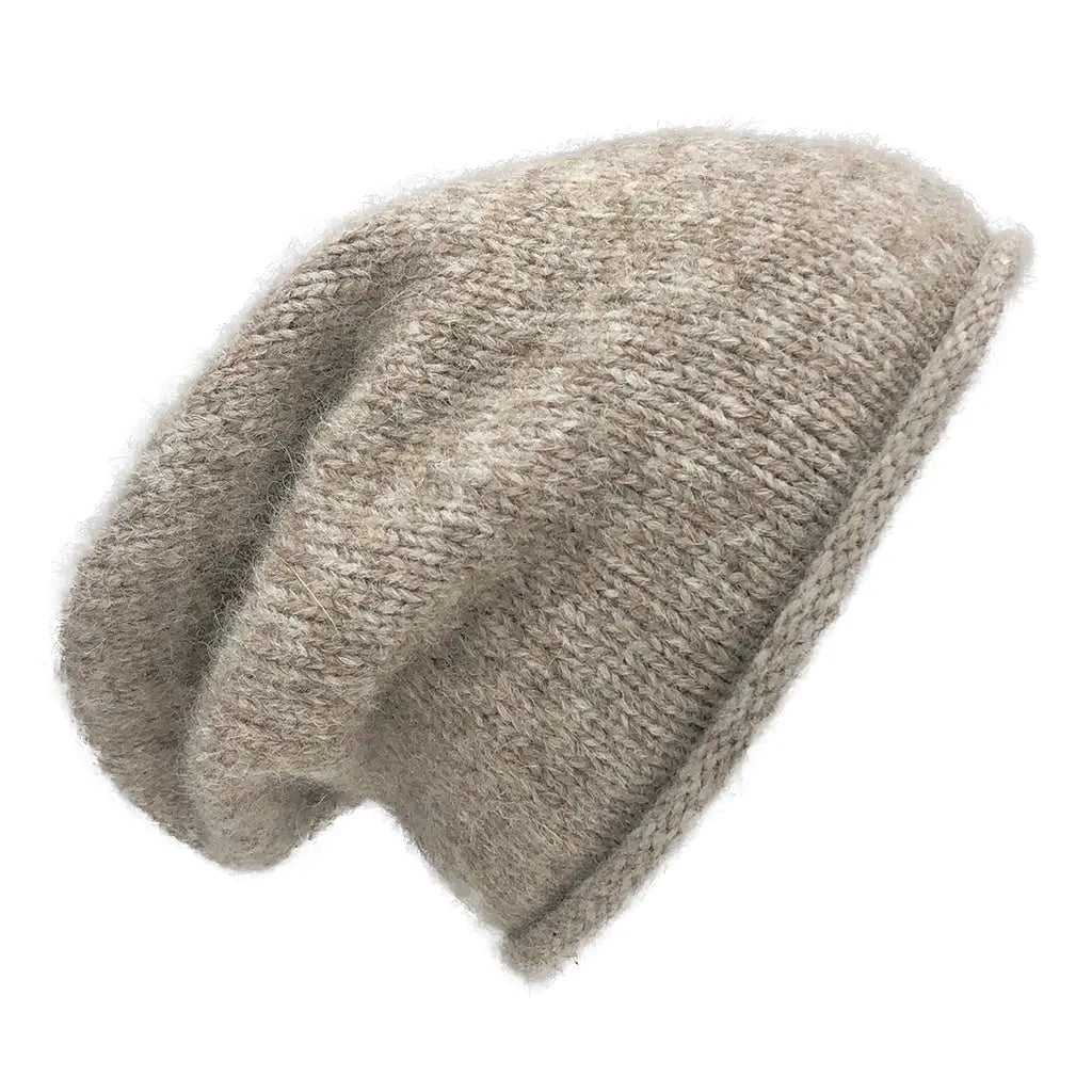 Beige Essential Knit Alpaca Beanie | Ethical Style SLATE + SALT