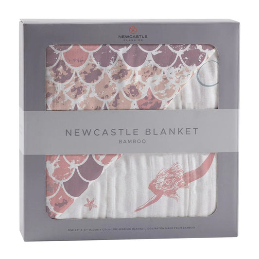 Blanket | Bamboo Muslin - Mermaids & Pink Scales Newcastle Classics