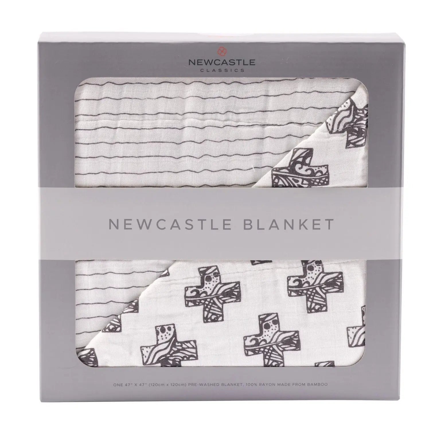 Blanket | Bamboo Muslin - Nordic Stamp & Pencil Stripe Newcastle Classics