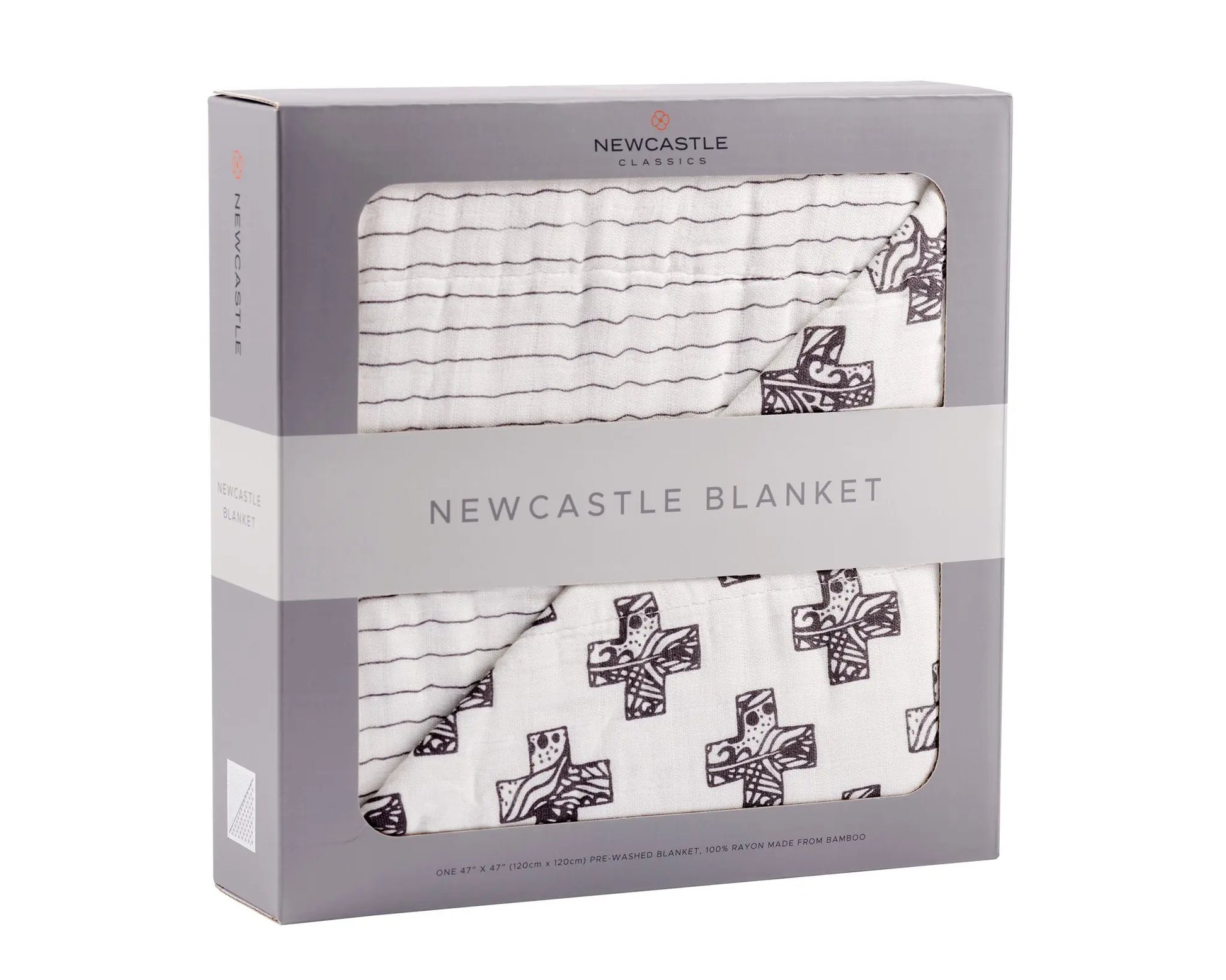 Blanket | Bamboo Muslin - Nordic Stamp & Pencil Stripe Newcastle Classics