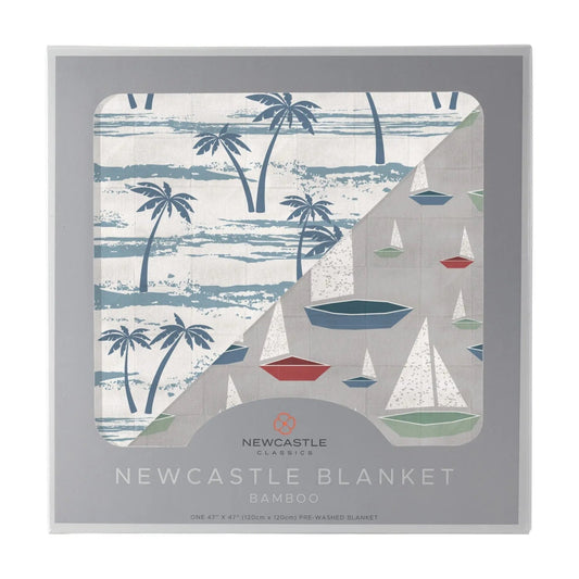 Blanket | Bamboo Muslin - Palm Trees & Sailboats Newcastle Classics