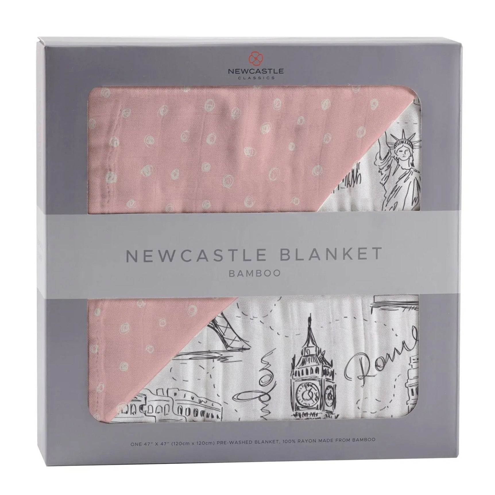 Blanket | Bamboo Muslin - Polka Dot + London, Paris, New York Newcastle Classics