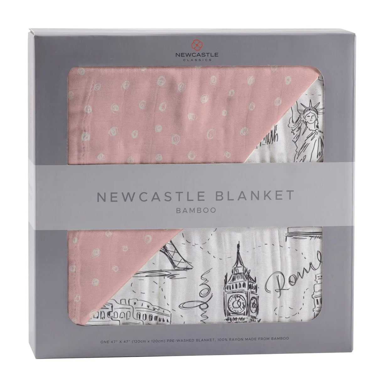 Blanket | Bamboo Muslin - Polka Dot + London, Paris, New York Newcastle Classics