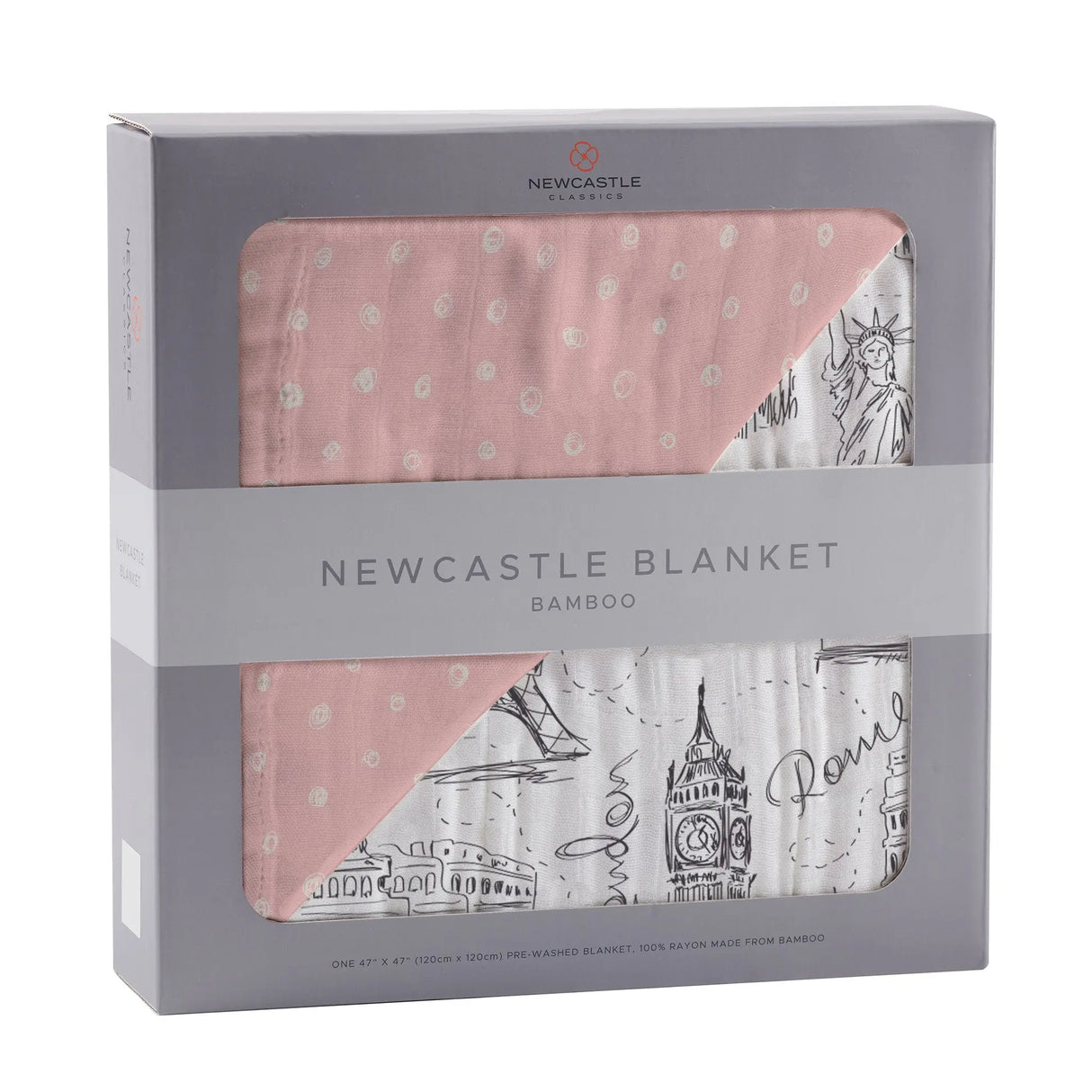 Blanket | Bamboo Muslin - Polka Dot + London, Paris, New York Newcastle Classics