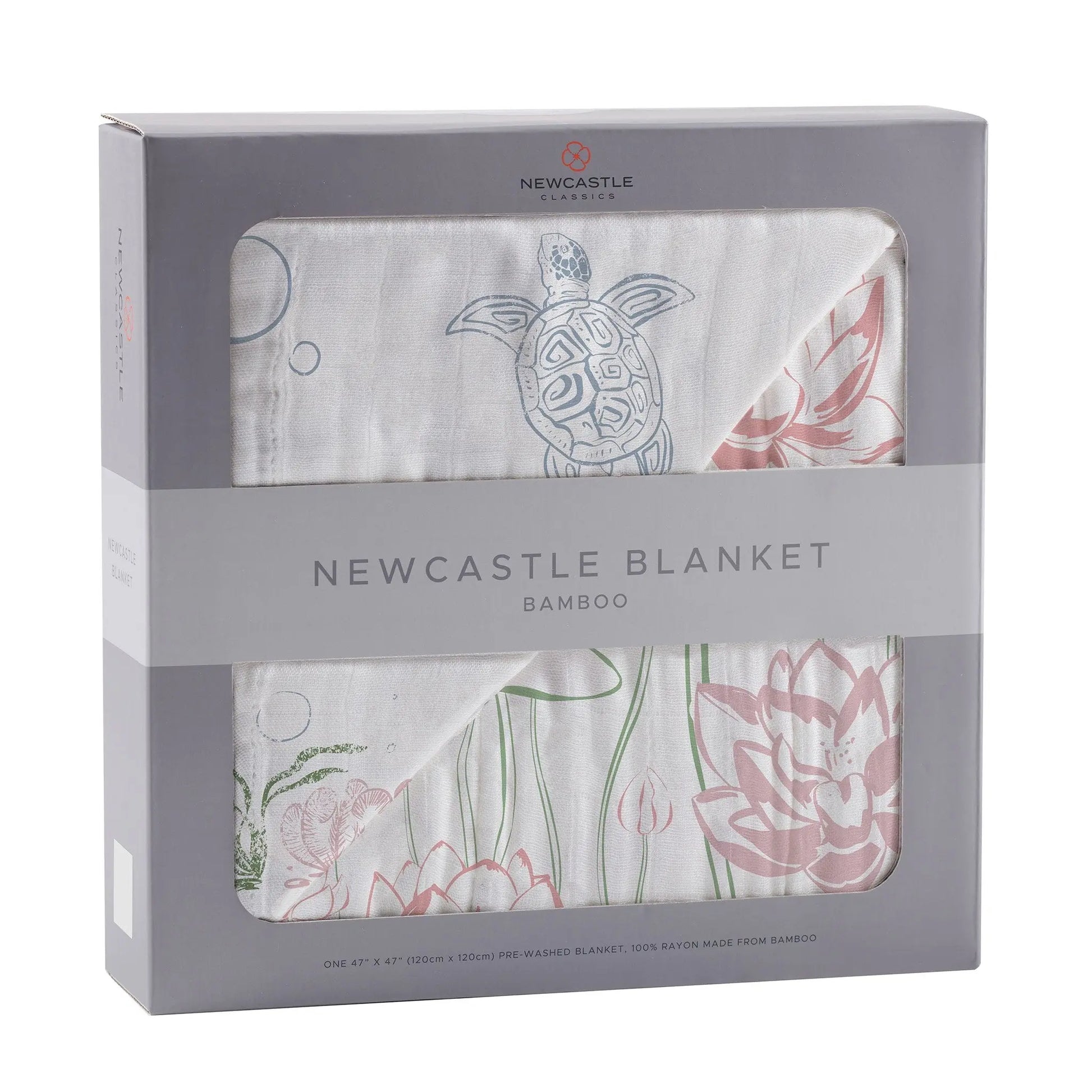 Blanket | Bamboo Muslin - Turtles & Water Lily Newcastle Classics