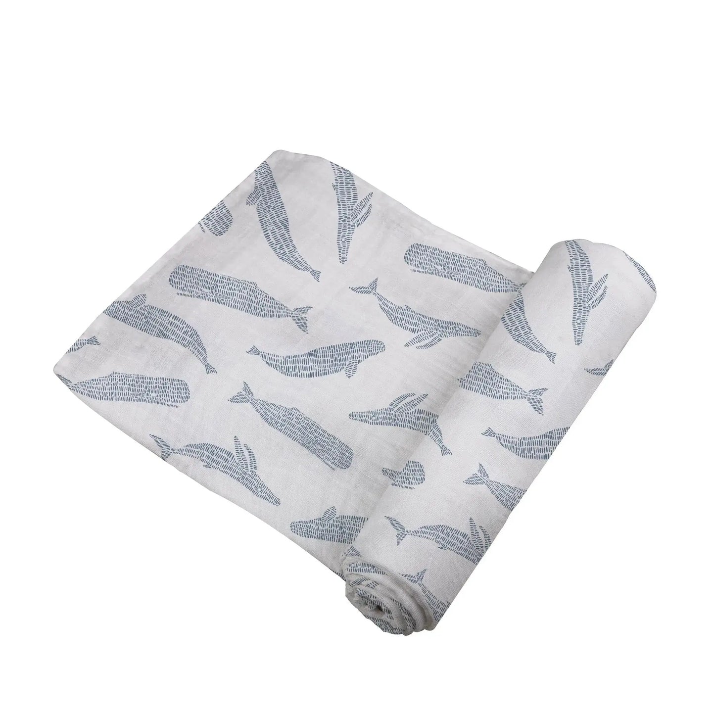 Blue Shadow Whales Bamboo Swaddle Newcastle Classics