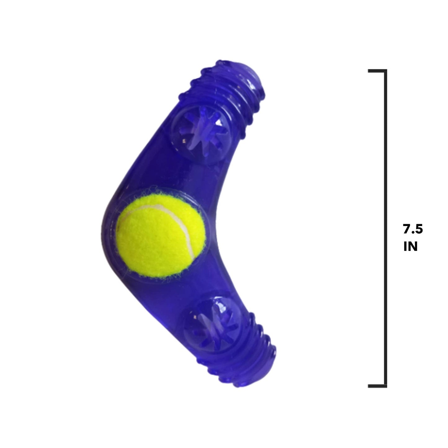 Eco-Friendly TPR Tennis Ball Squeak Boomerang Dog Toy-2