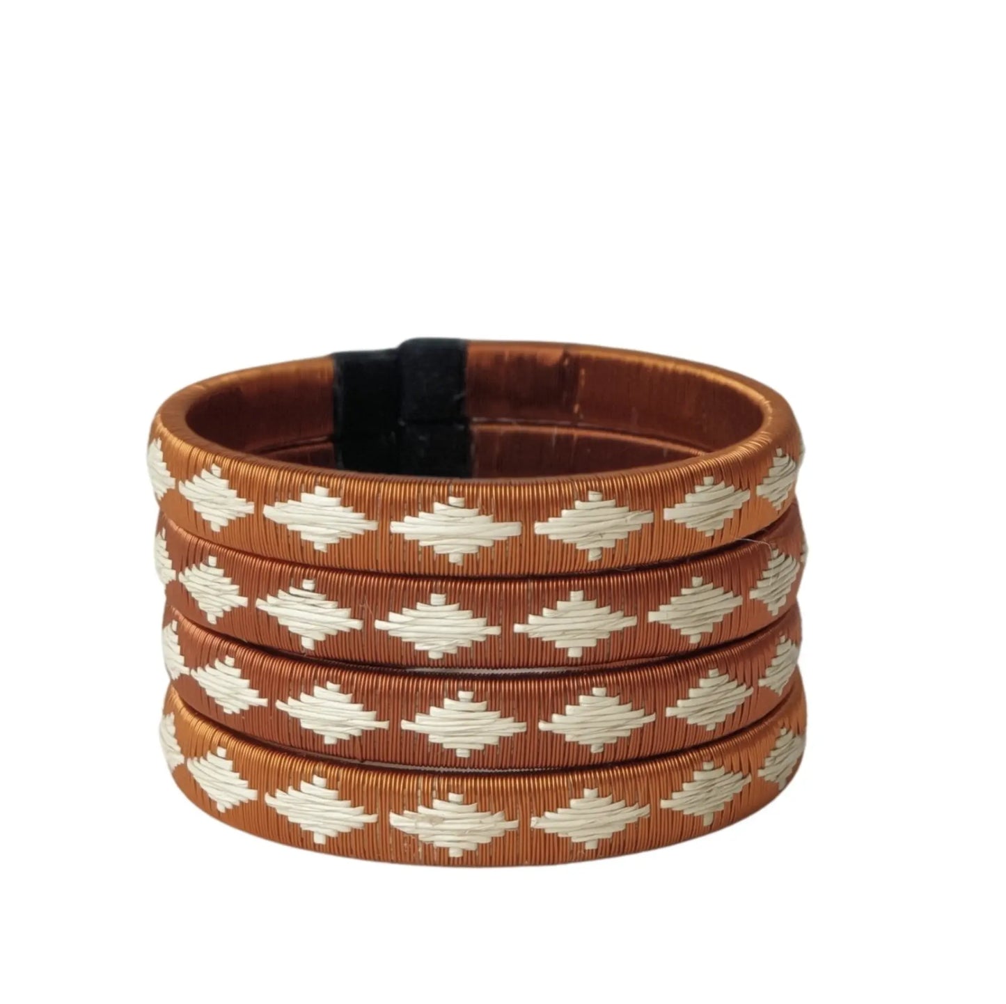 Bracelet | Copper & Cream Bangles Trio Handmade in Colombia